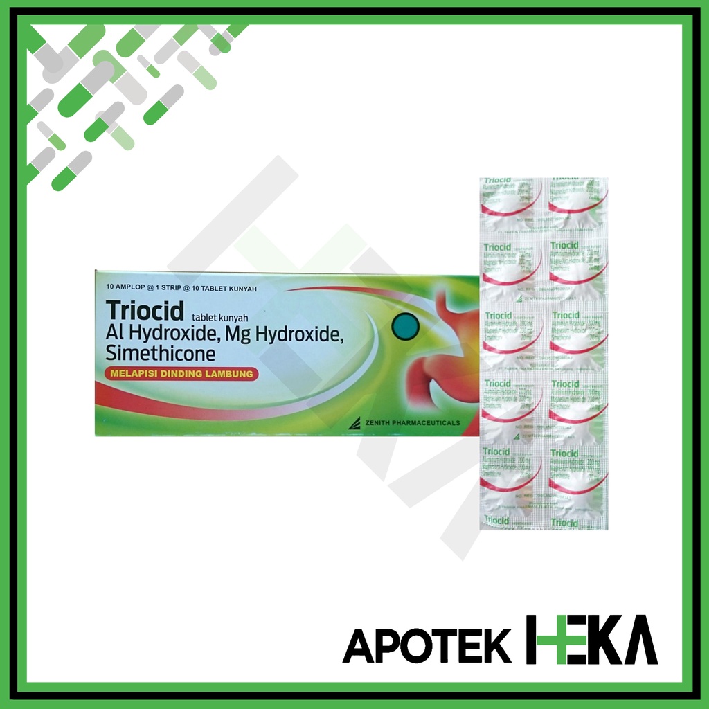 Triocid Tablet Kunyah Box isi 10x10 - Obat Maag Lambung (SEMARANG)