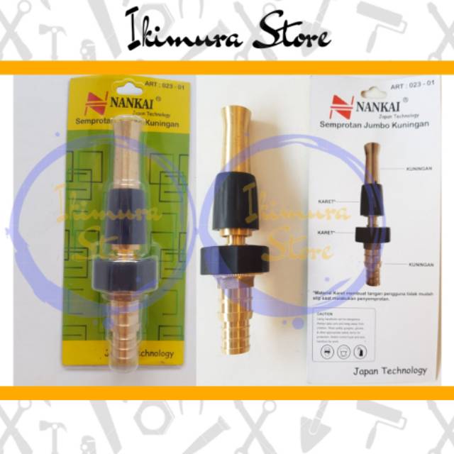 Semprotan Air Jumbo Kuningan + Karet NANKAI