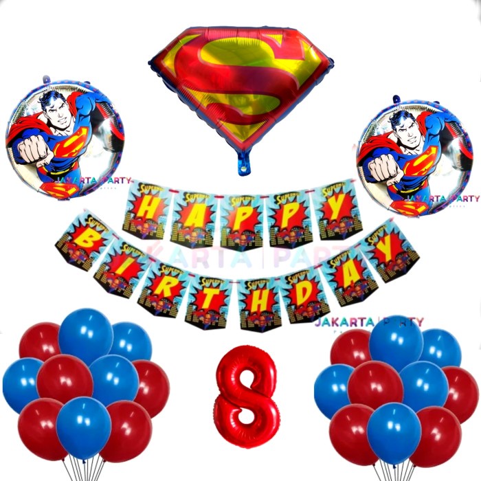 Paket Dekorasi Ulang Tahun Superman #1 / Paket Dekorasi Ultah