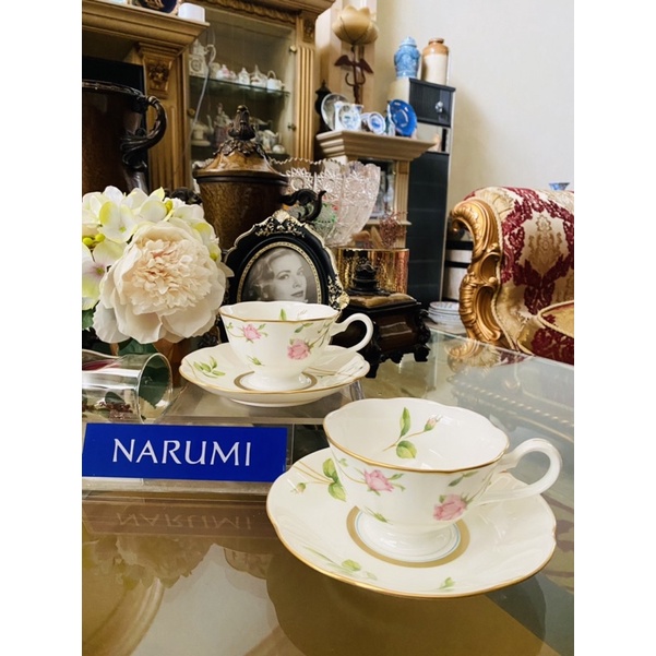 Tea Cup Saucer Narumi Rosy Lane 2 Set Mewah Cantik