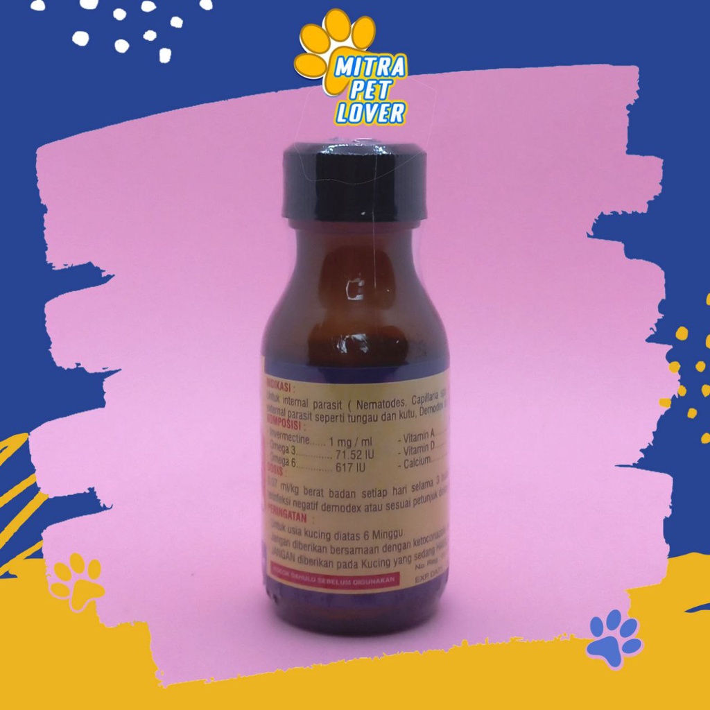 OBAT GATAL KUCING - INVERMEX SIRUP 60 ML ORIGINAL - CAIRAN  ORAL ANTI DEMODEX SCABIES JAMUR KUTU CAT KITTEN AMAN AMPUH PET ANIMAL HEALTHCARE AND VETERINARY TAMASINDO OBAT PERAWATAN KESEHATAN DAN VITAMIN TERNAK HEWAN BINATANG PELIHARAAN MITRAPETLOVER