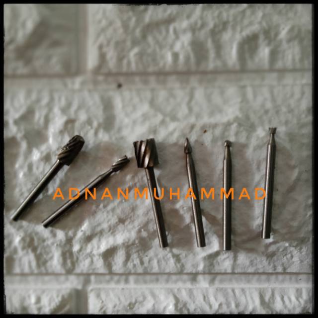 MATA BOR MINI GRINDER KIKIR UKIR KAYU AKRILIK PELASTIK MULTIFUNGSI 6PCS PERKAKAS