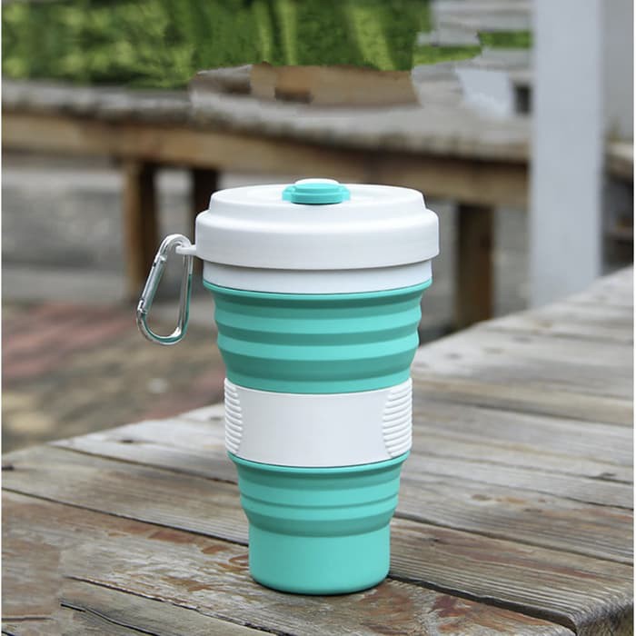 842p BIG VOLUME Collapsible Silicone Foldable Coffee Cup 550ML 842p