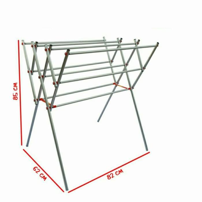 Laundry Jemuran Baju Aluminium 9Palang+Kanger Kedua Sisi(Kuat Dan Kokoh) Murah