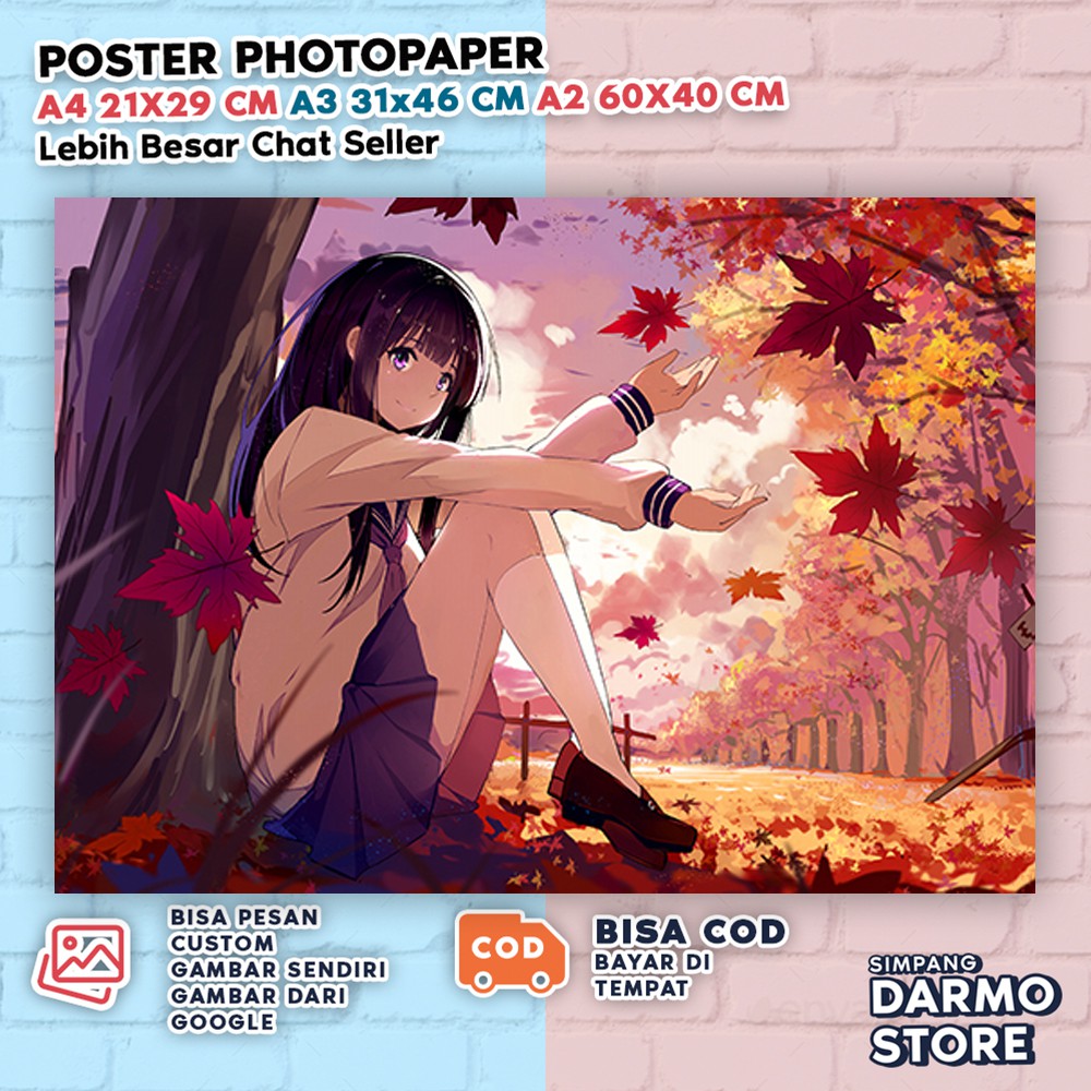 Poster Hyouka Terbaru Hiasan Dinding Anime Hyoka Aestetic Wibu Eru Chitanda Hotaro Oreki HYKA-3