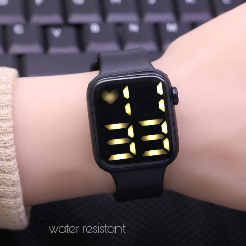 Murah Lebay New - Jam Tangan Wanita Model Smart Watch Iphone Led Digital Tali Rubber Tahan Air