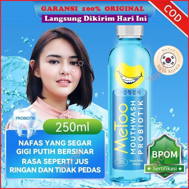 Metoo Obat Kumur Mouthwash Metoo Meto Meeto Meetoo Obat Kumur Mouthwash Probiotik 250ml Fresh Mint Perontok Karang Gigi Dan Pembersih Pemutih  Gigi Kuning Permanen Original Bpom