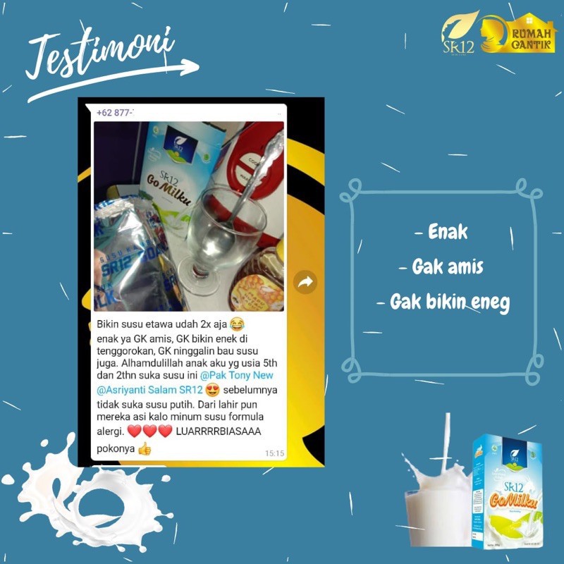 GOMILKU SR12 [GRATIS POUCH] SUSU KAMBING ETAWA KUALITAS PREMIUM GOAT MILK SUSU BUBUK TANPA GULA BPOM