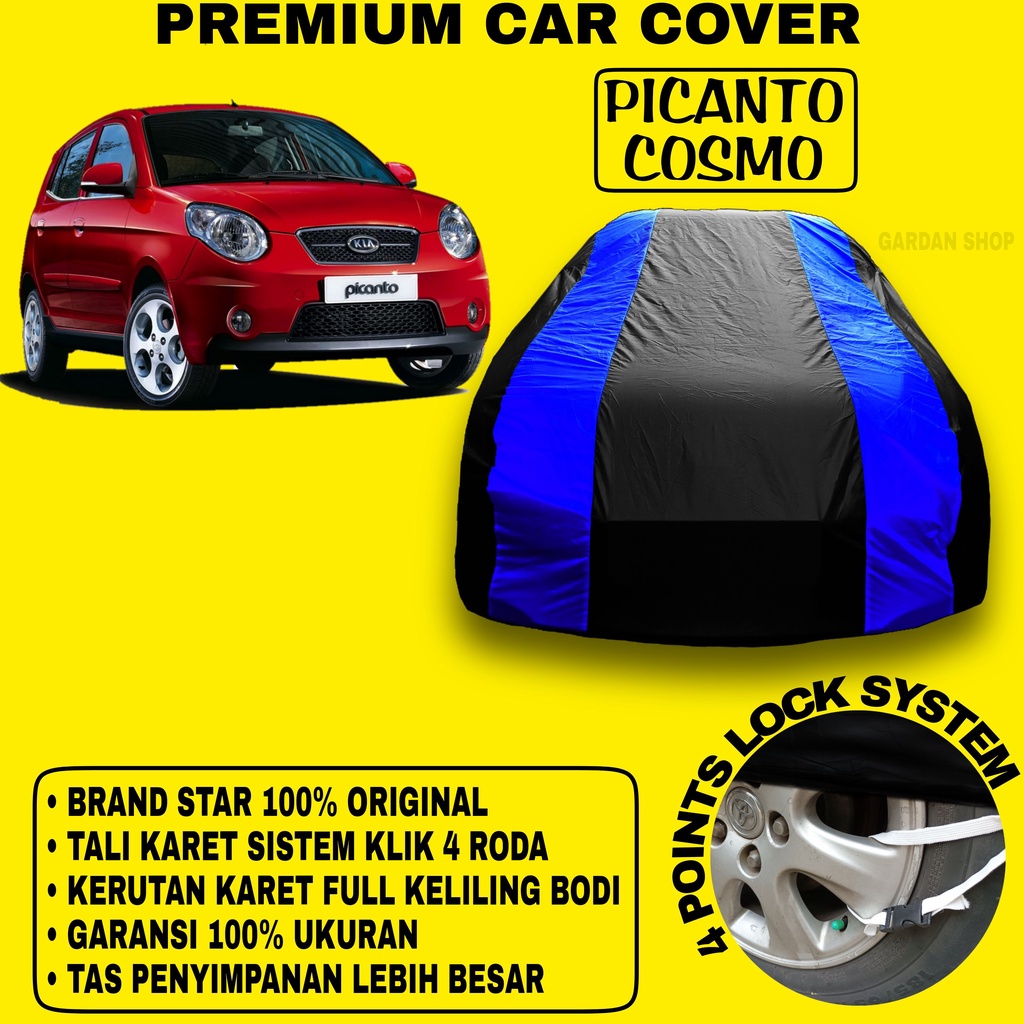 Body Cover PICANTO COSMO Sarung BIRU Penutup Pelindung Bodi Mobil Kia Picanto PREMIUM Blue Cover