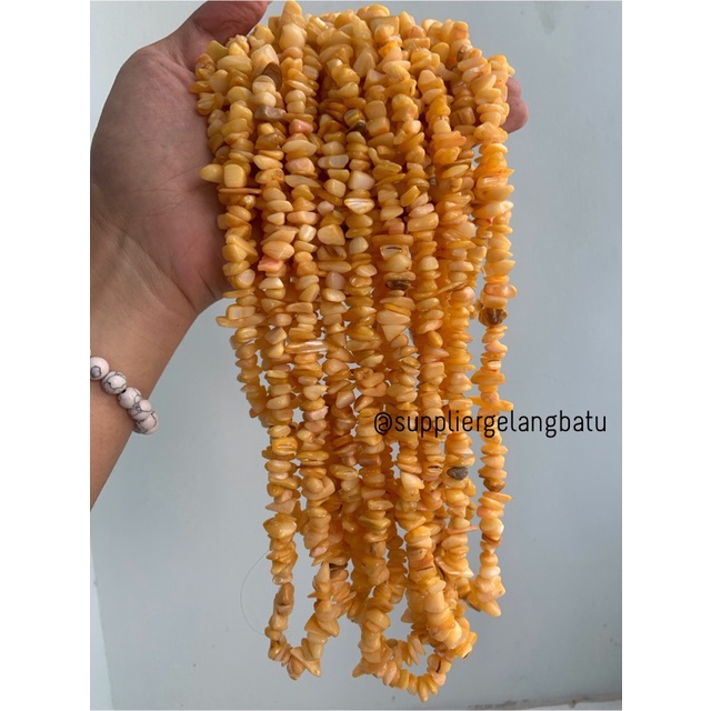 kerikil Batu jagung kuning yellow corn 2cm bahan gelang kalung akik