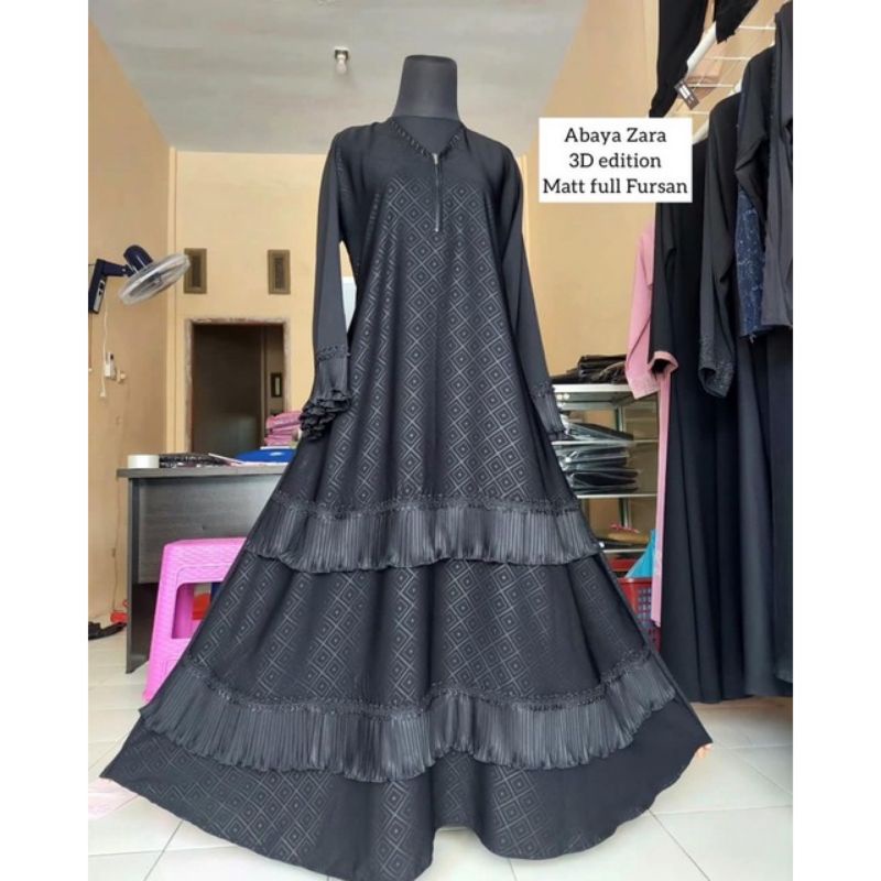 Abaya zarah plisket embos fursan sultan by wirdaniqob