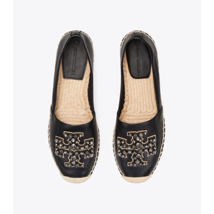 Tory Burch Ined Embellished Espadrilles Black (230)