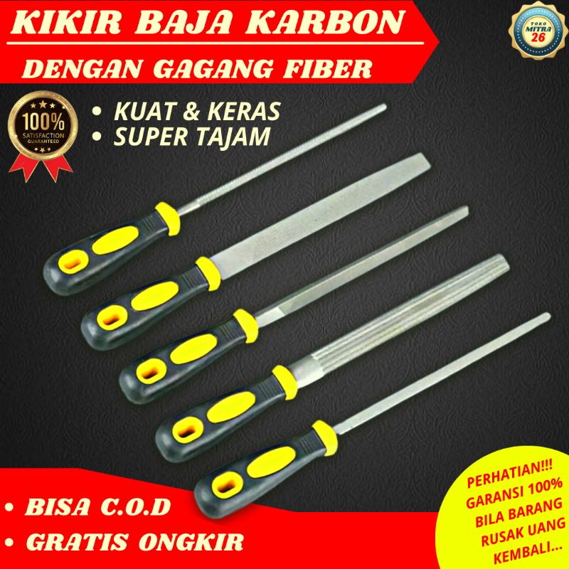 Kikir Besi Baja Besar 8" Inchi Kikir Gepeng Bulat Petak Setengah Bulat Belah Rotan Untuk Kikir HPL B