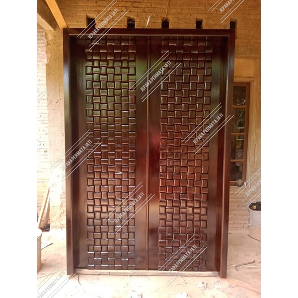 Pintu rumah minimalis vintage kayu jati jepara