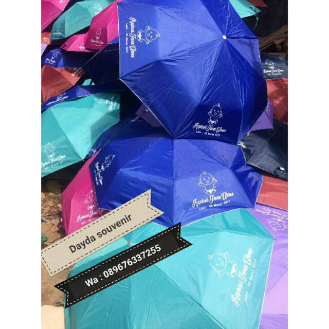 Souvenir Payung Lipat Custom (nocode 1) / souvenir merchandise payung custom logo / souvenir wedding