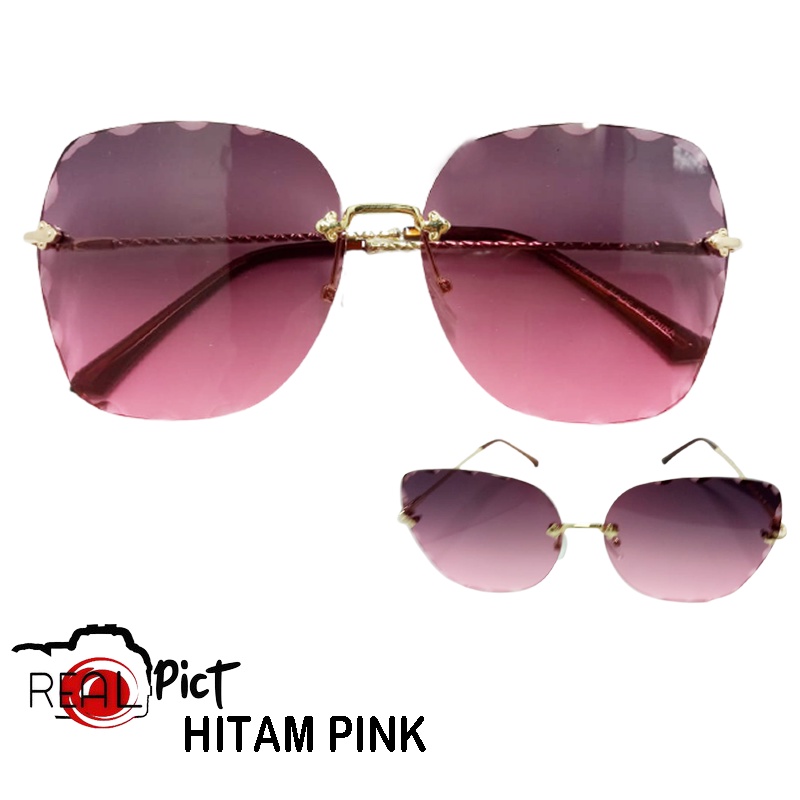 Kacamata Fashion Wanita Lensa Rimless - Kacamata Hitam Gradasi - Kacamata Kualitas Premium - Kacamata Mewah