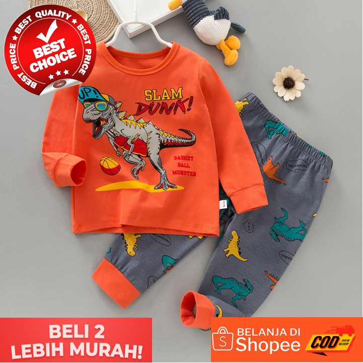 BAJU TIDUR ANAK LAKI LAKI DINOSAURUS / PIYAMA ANAK LAKI LAKI