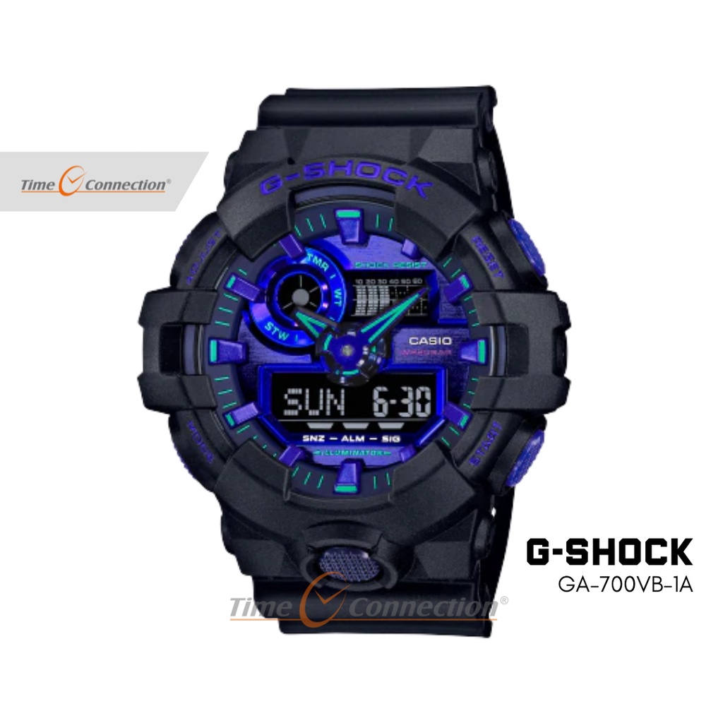 Casio G-SHOCK GA-700VB-1A Virtual Blue Original / Jam Tangan Pria Analog Digital / Gshock GA700 GA 7