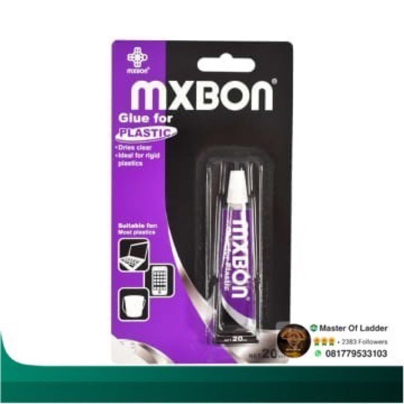 

Mxbon lem plastik super kuat Transparan made in UK