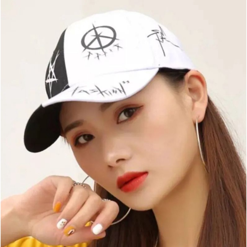 Base Ball Sablon Gaya Korea / Topi BaseBall Fashion Korea Unisex