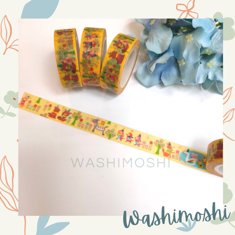 

Washimoshi Masking Washi Tape Garden n Bear Design