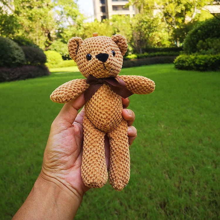 1pc Gantungan Kunci Boneka Beruang Bahan Plush Ukuran 16CM Untuk Dekorasi Pesta Ulang Tahun / Pernikahan