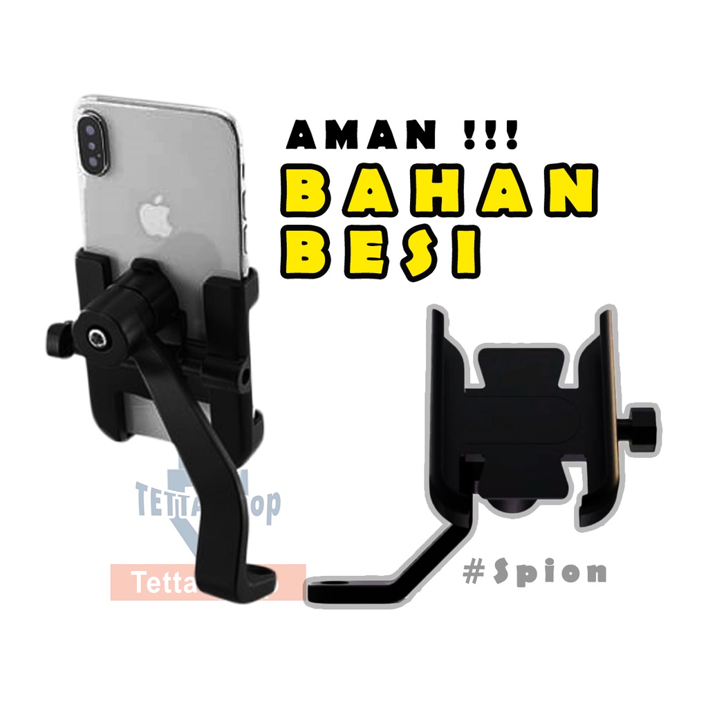 Holder Besi Buat Motor Pasang di Spion I Phone Holder Motor Matic dan Gigi I Holder Sepeda Motor I Ojek Online I Motor S