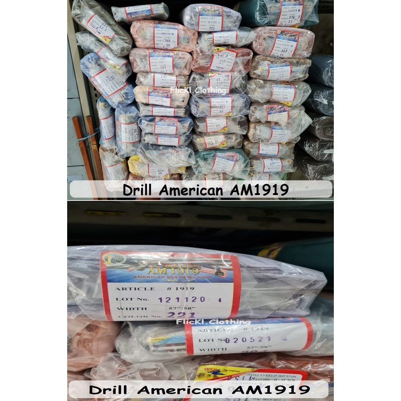 Bahan Kain Drill American AM1919 Katun Polyster Kemeja Seragam Drill AM1919 eceran