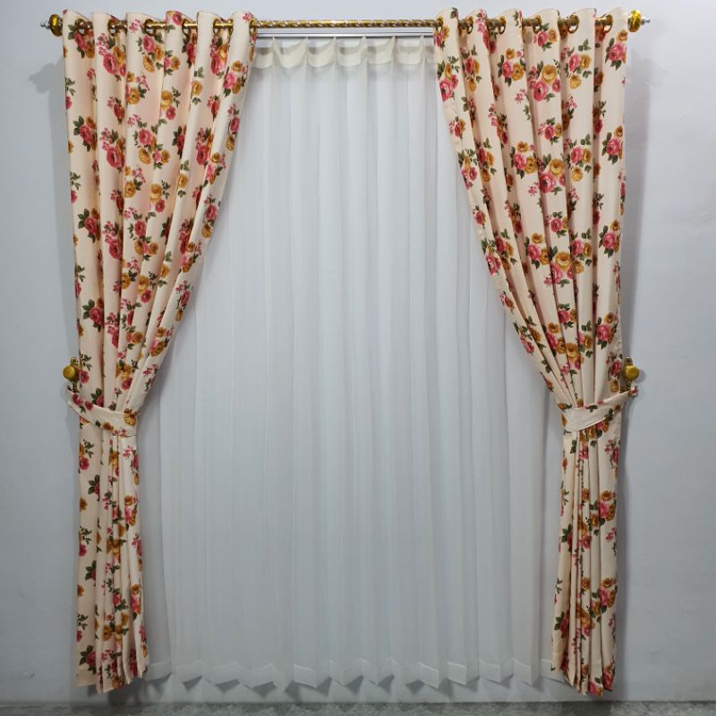 gorden minimalis shabby pink | gorden motif bunga