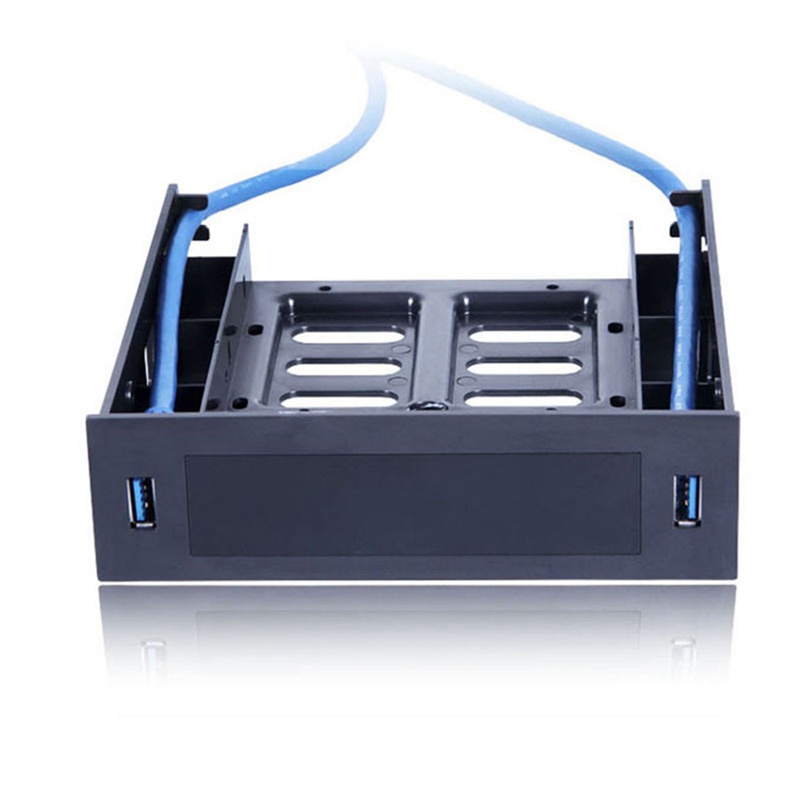 2 X USB 3.0 Front Panel with 3.5Inch Device/HDD or 2.5Inch SSD/HDD to 5.25 Floppy to Optical Drive Bay Tray Bracket