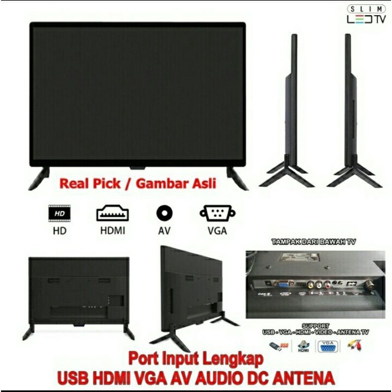 TV LED ANIMAX 24 inch HD Support USB HDMI Bisa buat Monitor CCTV PC Murah