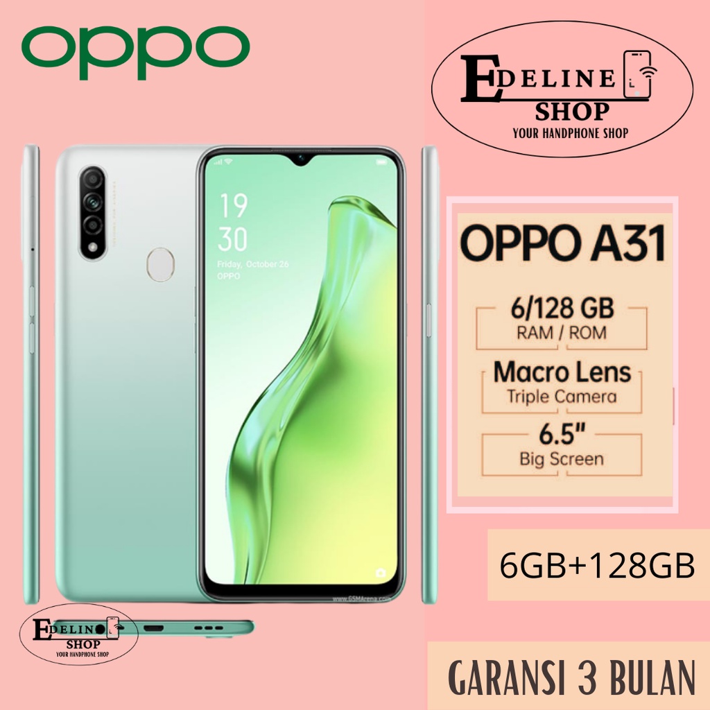 hp oppo a31 smartphone Ram 6/128gb 8MP+12MP kamera 6.5inches water drop screen LTE network