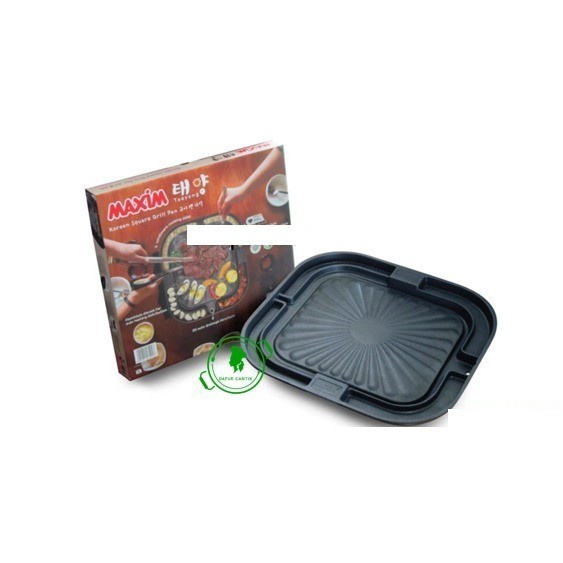 Maxim Korean Square Grill 34 cm Black Diamond Coating Alat Panggang