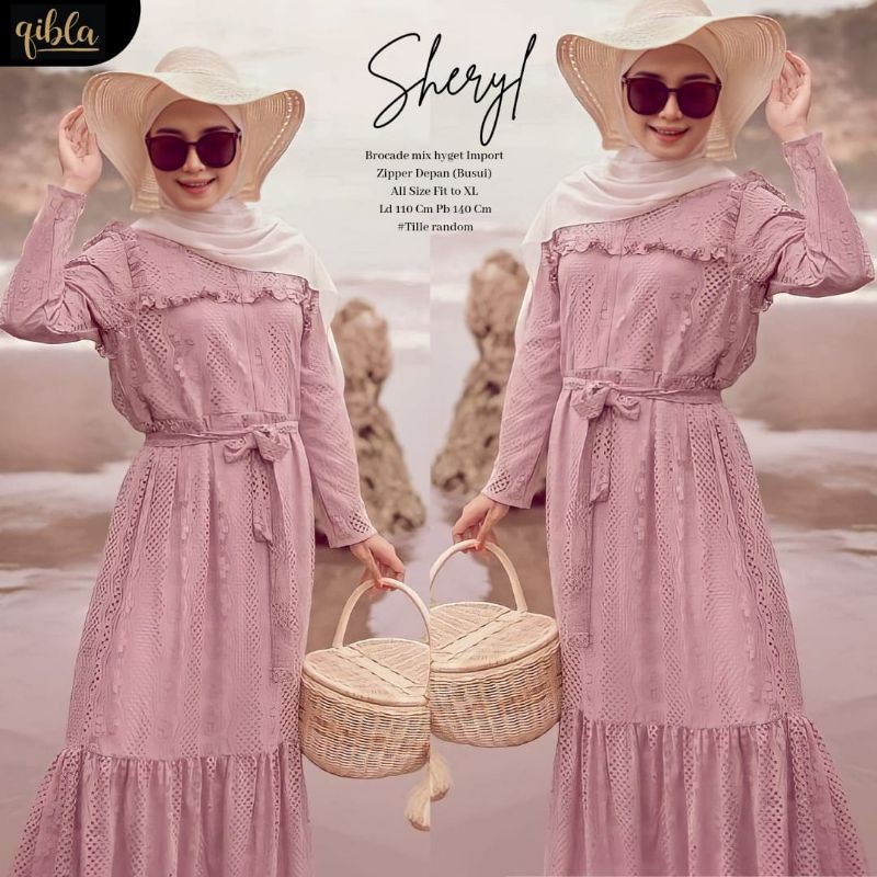 Dress Brokat mix Hyget Import - Free Belt - Sheryl Dress by Qibla