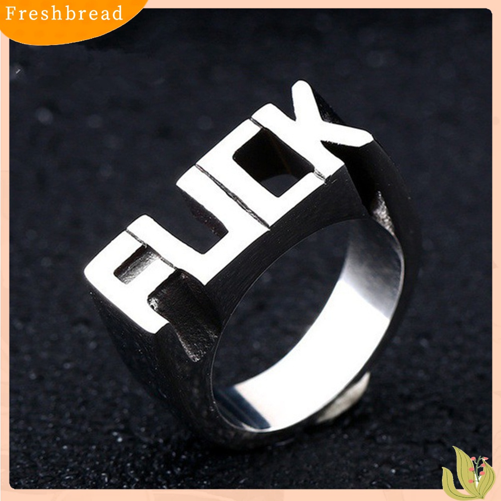 [TERLARIS]Punk Stainless Steel Letter Style Cool Hip Hop Finger Ring Jewelry for Women Men