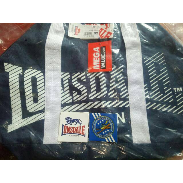 BARREL BAG LONSDALE NAVY WHITE 100% ORIGINAL BNWT