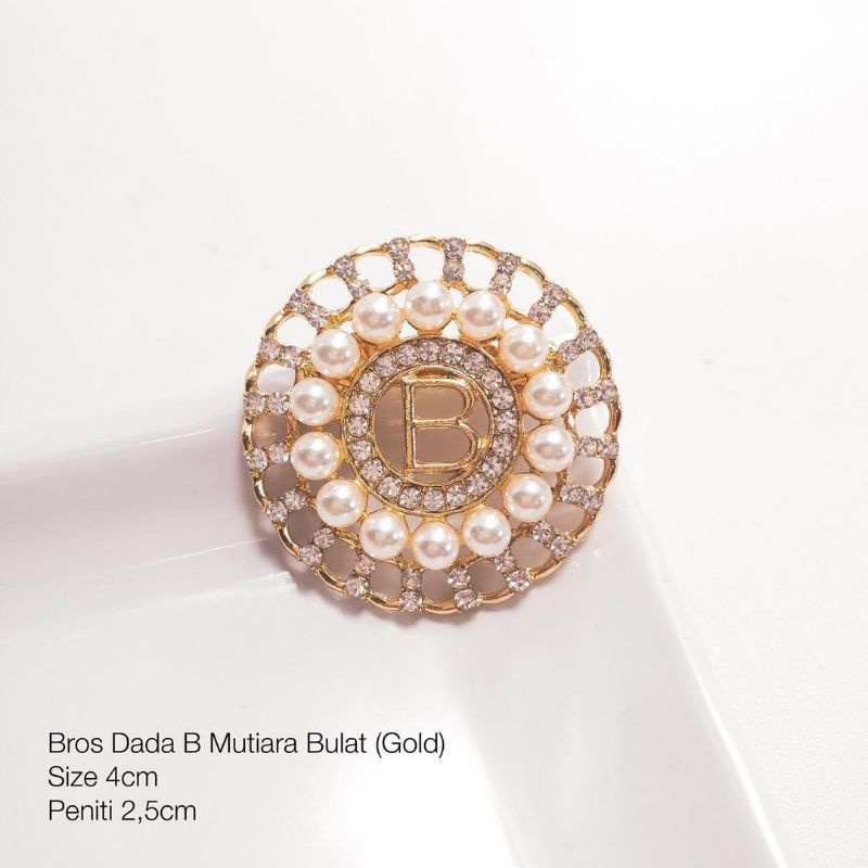 Bros Buttonscraves / Bros Ala Buttonscarves  / Bros Button / Buttonscarves Brooch / Orderinkuy Bros-B Round Pearl Gold
