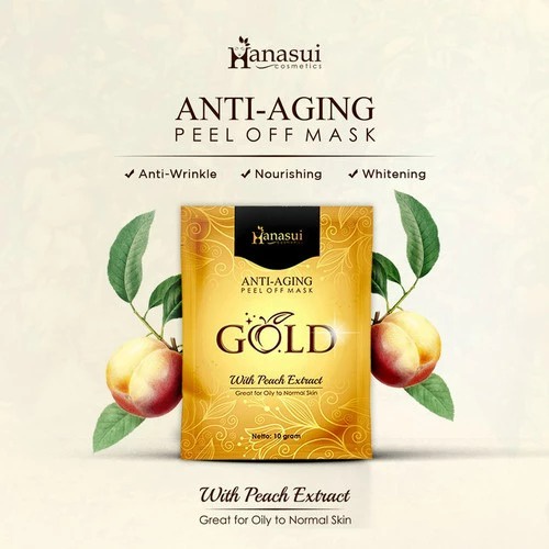 [ SACHET GOLD ] Hanasui Shiseido Peel Off Mask Naturgo Gold Original BPOM