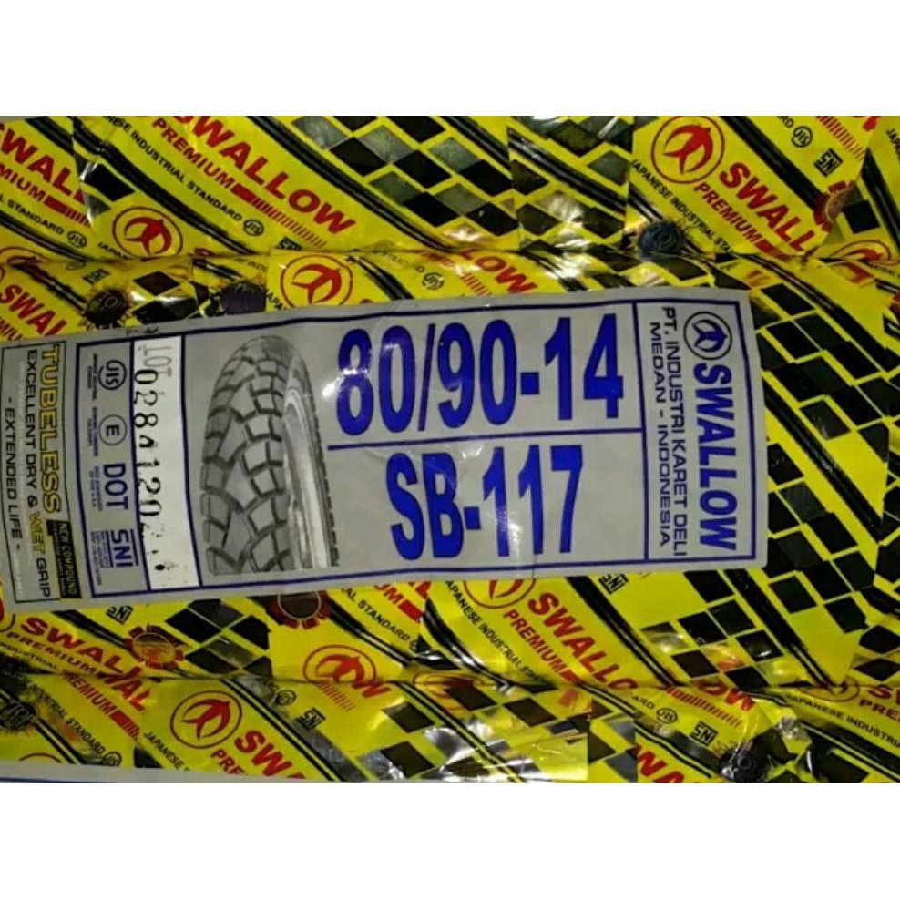 Terlaris Ban Swallow Tubless Uk 80 Per 90 Ring14 Sb117 Street Enduro