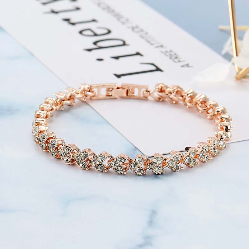 Korea Gelang Bangle Perempuan Hias Kristal Fashion Berlian Imitasi Untuk Wanita