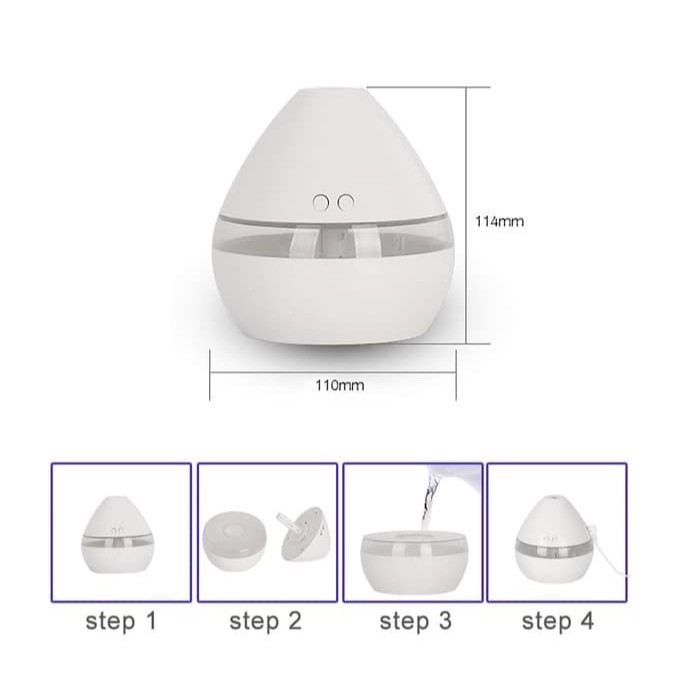 Pengharum Ruangan Aroma Therapy Air Humidifier Diffuser Night Light 300ml