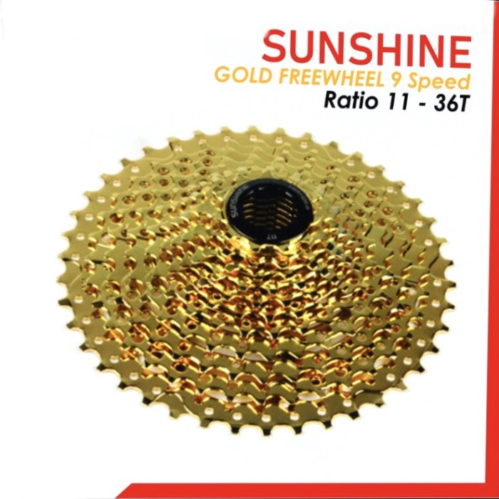 Sproket cassette sepeda Sunshine gold 9speed 11-36T