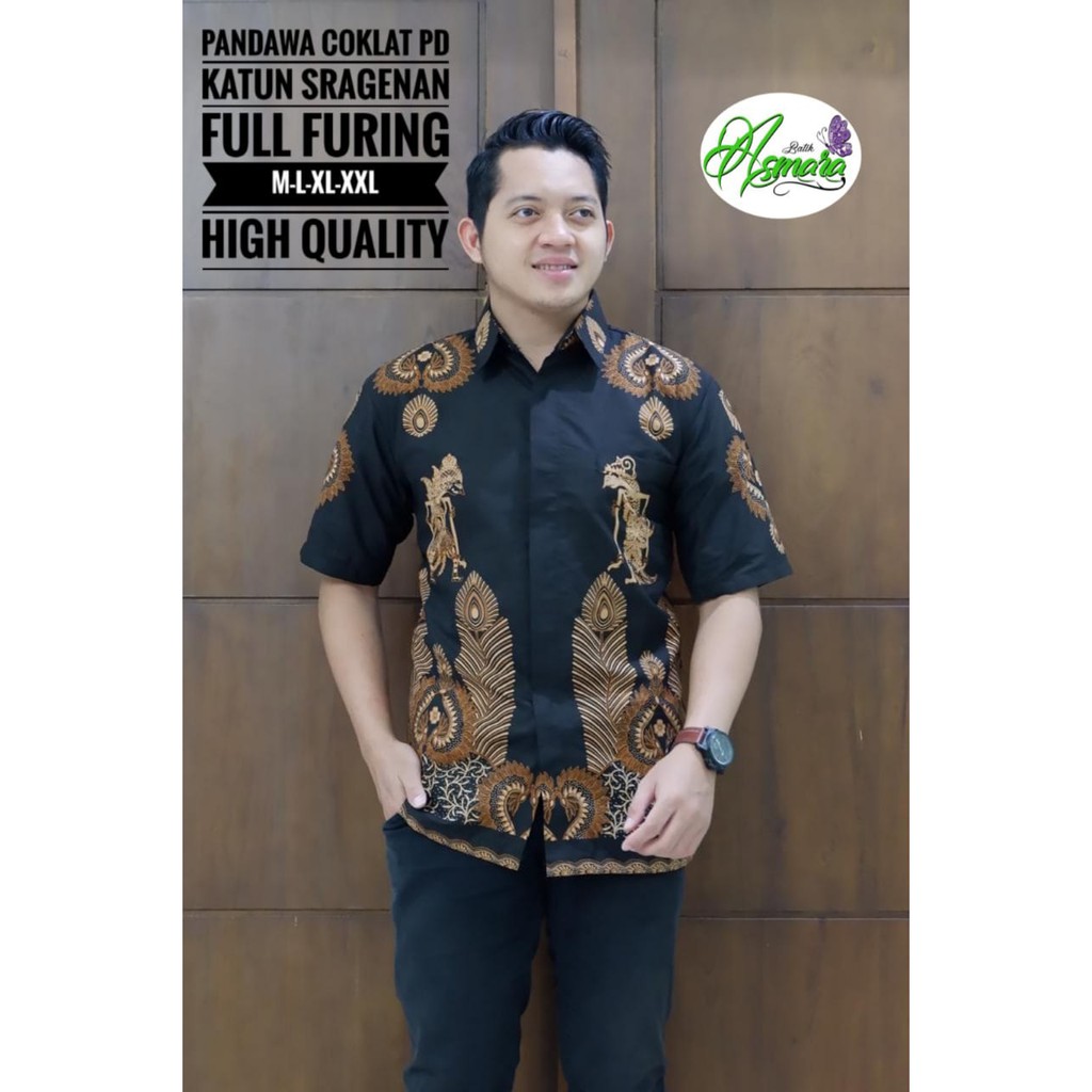 PANDAWA COKLAT ASMARA BATIKSOLOAMANAH KEMEJA BAJU BATIK PRIA SOLO LENGAN PENDEK PANJANG LAPIS FURING ATASAN BATIK PREMIUM MODERN KATUN HALUS TIRTA KUNING PLENJAK BIRU CIUNG BIRU ARYAK DRAJAT MERAH ALENGKA PINK BRAMANTYO BIRU SRIKANDI MERAK AJI ARGO LAWU