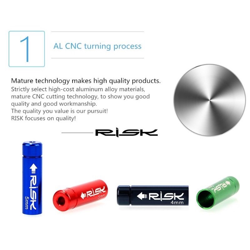 END CAP RISK ALOY SHIFTER 4 MM &amp; BRAKE 5 MM OUTER CABLE