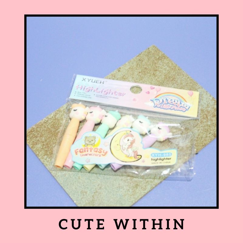 

Highlighter kepala unicorn isi 6 pcs 1 set little dream - stabilo tumpuk warna warni pastel pewarna penanda catatan alat tulis kantor kerja lucu unik bentuk kuda mainan lucu unik