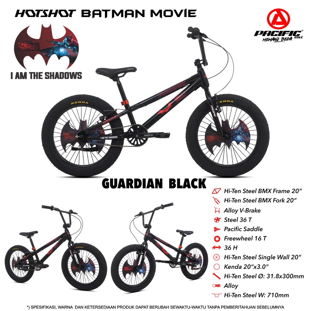 Sepeda Anak BMX PACIFIC HOTSHOT BATMAN 20" ban 3.0