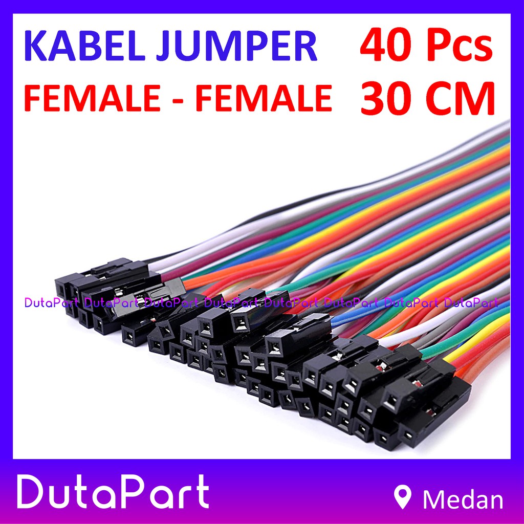 40Pcs Kabel Jumper 30cm FEMALE to FEMALE Dupont Cable Wire Pelangi