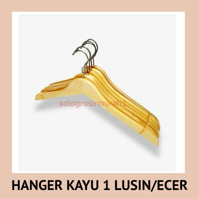 HANGER KAYU NATURAL / HANGER KAYU / HANGER KAYU MURAH