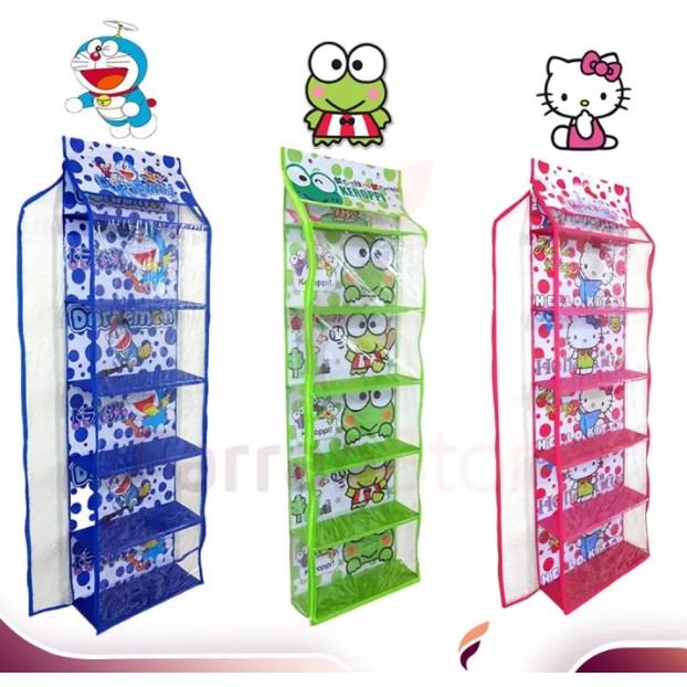 [PROMO ] TEMPAT TAS GANTUNG KARAKTER RAK TAS GANTUNG RESLETING PLASTIK MURAH ORGANIZER BAG PORTABLE