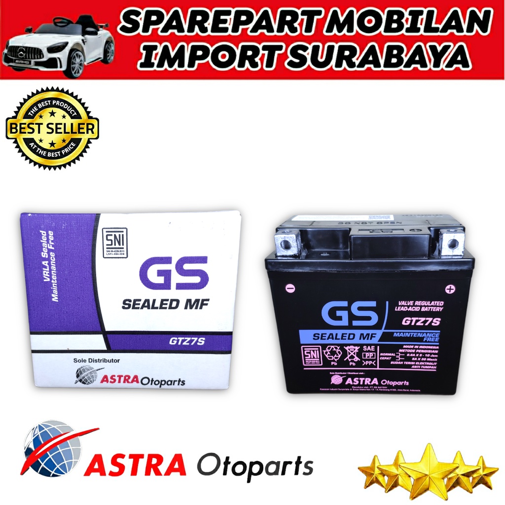 DI JAMIN ASLI GS ASTRA GTZ7S ORIGINAL PABRIK MOTOR VARIO BEAT SCOOPY MOTOBATT YUASA FU ACCU MOTOR